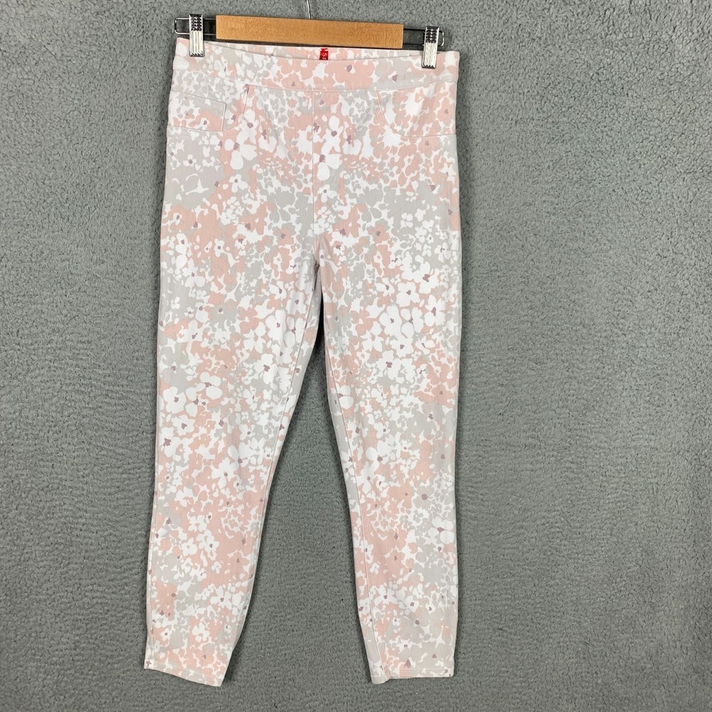 Spanx Jean-ish Ankle Leggings Medium Camo Pull On Skinny Pants Pink Gray